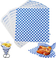 Deli Paper Sheets 12x12" Blue Checkered Sandwich Wrapping Paper 100ct