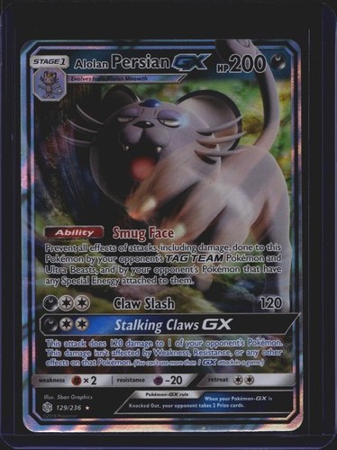 Pokémon TCG Cosmic Eclipse Alolan Persian 129/236 MP