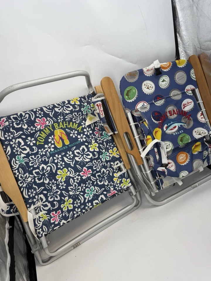 Tommy Bahama Mochila Playa Silla Plegable Juego de 2 Paradise Nation Aluminio Foto 3 de 4