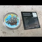 1 oz Silver Cook Islands / HMS Bounty Ship / Colorized L.E. 94/100 with COA!