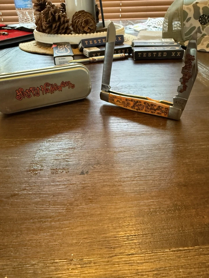 КАРМАННЫЙ НОЖ CASE XX HAPPY HALLOWEEN ХУРМА ОРАНЖЕВЫЙ КОСТЯНОЙ ЛОСЬ 6275 10554 DM - Изображение 2 из 4