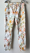 7 For All Mankind Ankle Skinny Jeans Womens 27 Floral Print
