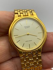 Vintage Citizen Unisex Gold Tone 34mm Dress Watch 6020-G05084 WR