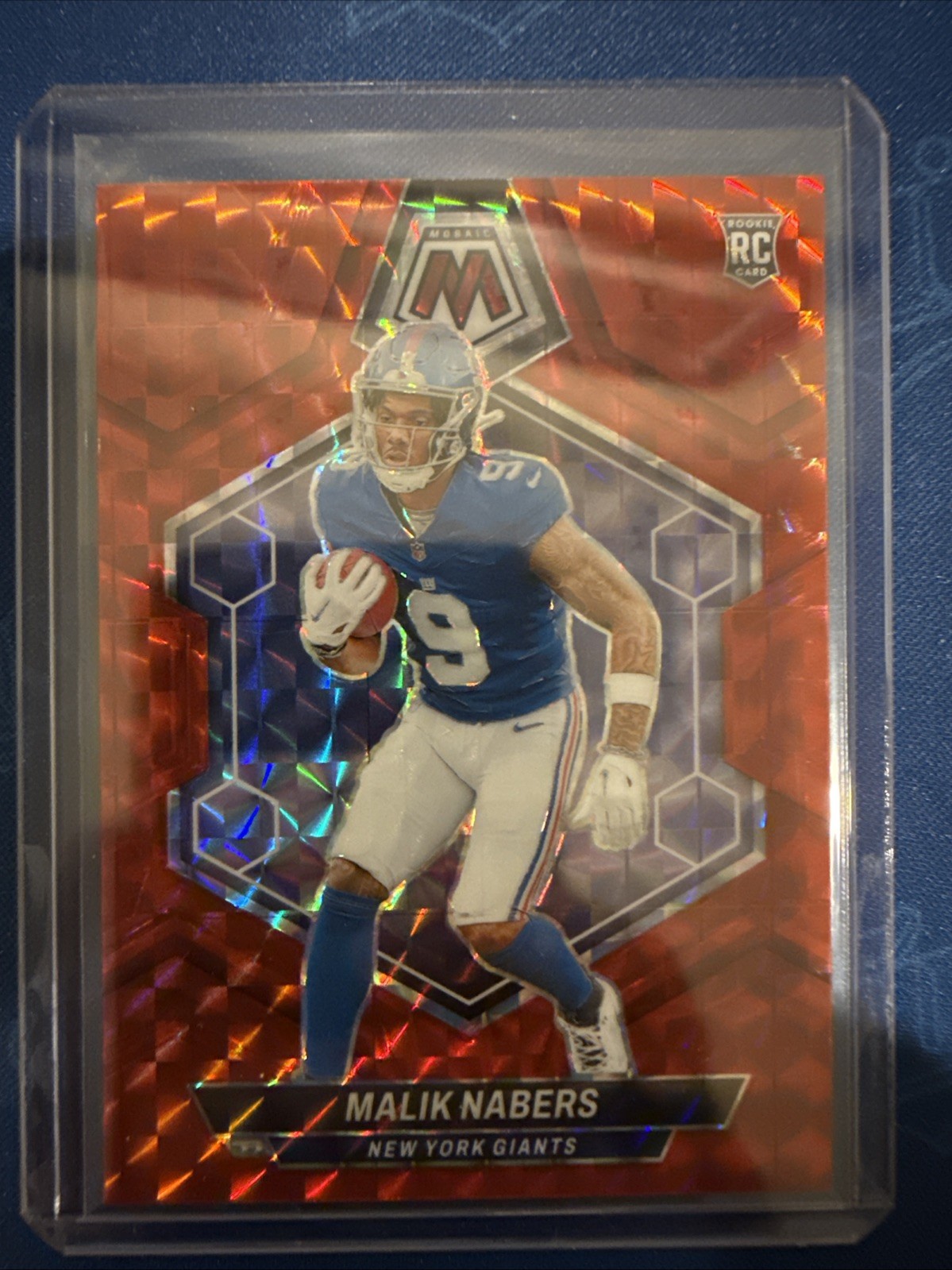 Malik Nabers 2024 Panini Mosaic Rookies #306 Red Mosaic Prizm (RC)