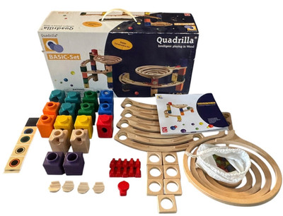 Hape Quadrilla BASIC SET Wooden Marble Run In Box STEM Educational Toys Nice!