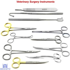 Surgical Veterinary Spay Surgery Kit Ovaries Removal Forceps Scissor Instruments