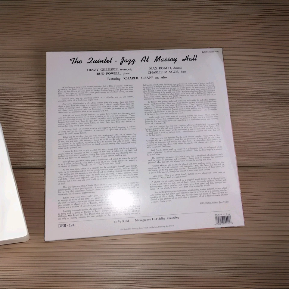 The Quintet – Jazz At Massey Hall - LP Vinyl Record 12" - Sealed Reissue 2023 Foto 2 de 2