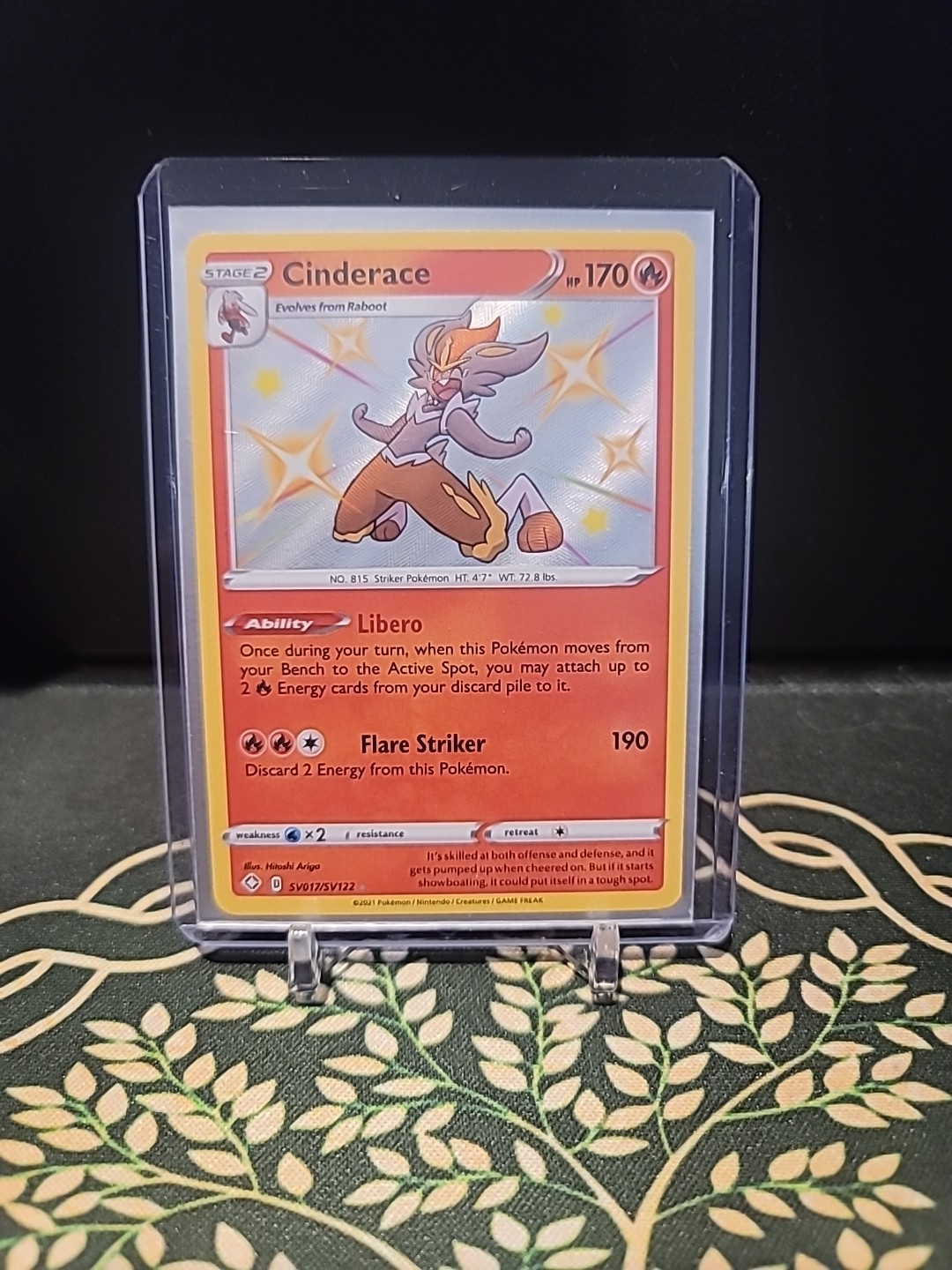 Cinderace SV017/SV122 Pokemon Shining Fates Shiny Vault Baby Shiny Rare NM