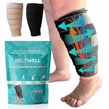 Beltwell Adjustable Lymphedema Calf Compression Sleeve BLACK Large - Tall