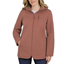 Lands' End Women's Adjustable Hood Quilted Jacket  Rust  M