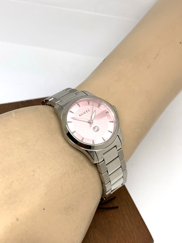 Gucci Damenuhr YA1265047 G-Timeless Swiss Quartz Pink Dial Stahl 27mm - Bild 5 von 14