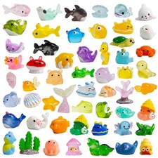 55PCS Mini Resin Ocean Animals, Tiny Resin Sea Animal Figurines Bulk, Cute Ma...