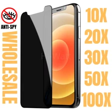 Wholesale Bulk Anti-Spy Tempered Glass HD Privacy Screen Protector For iPhone 12