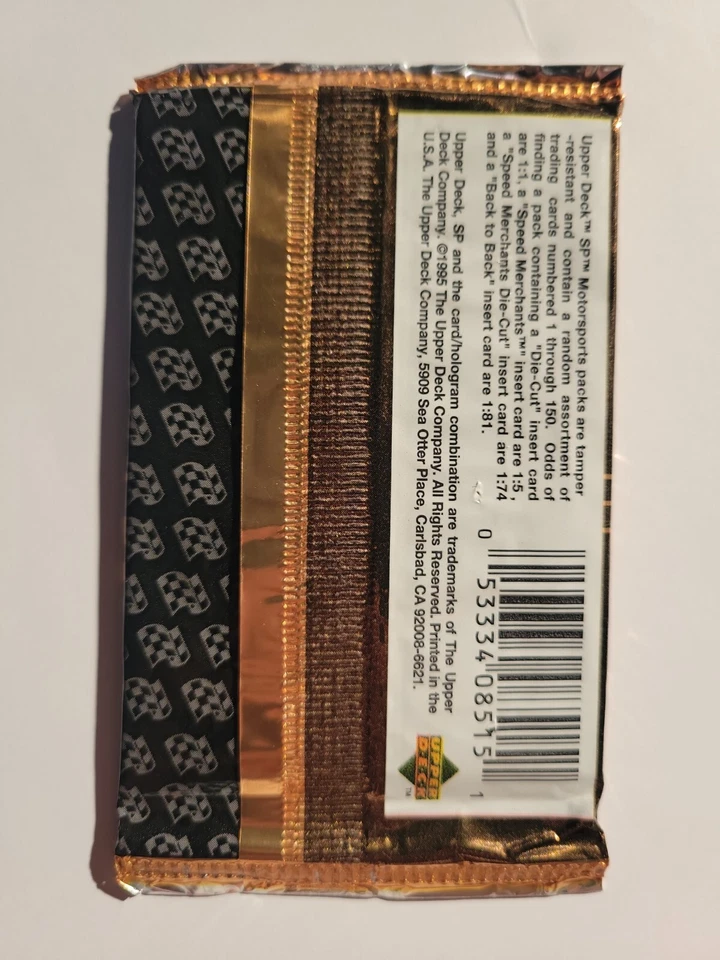 1995 Upper Deck SP Motor Sports - 1 factory Sealed pack - 7 cards - Image 2 of 2