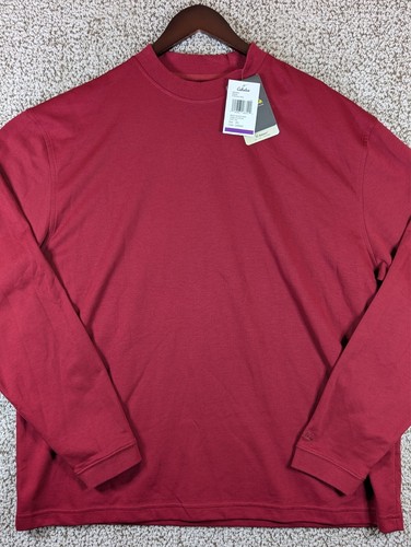 Cabella's Mock Neck Heavy Weight Shirt Men's 2XL Red (Currant) Long Sleeve