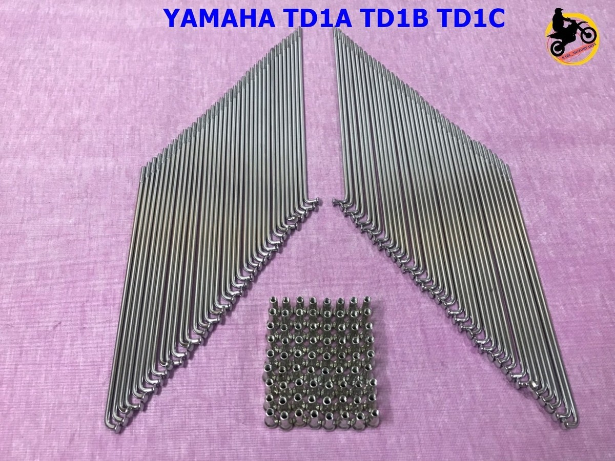 YAMAHA TD1A TD1B TD1C Front & Rear Chrome Spoke Set 72Pcs