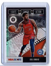 19-20 Premium Hoops Lights Camera Action Holo Joel Embiid #27 Philadelphia 76ers