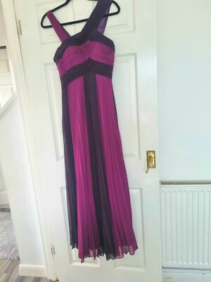 Plissee Abendkleid Größe 10 lila und rosa lang volle Länge 