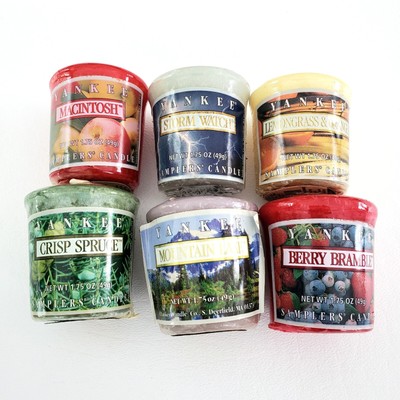 Yankee Candle Lot Of 6 Votive Some Hard To Find Lemongrass & Orange Crisp Spruce