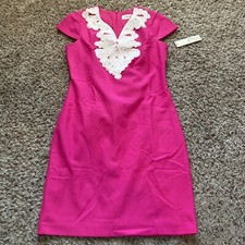 eliza j Sheath dress cap sleeves fuschia pink size 4 $118