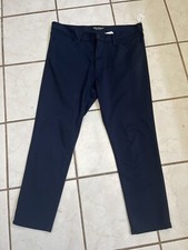 JUNYA WATANABLE COMME DES GARCONS NEW Navy Blue Cotton Ponte Knit Crop Pants M