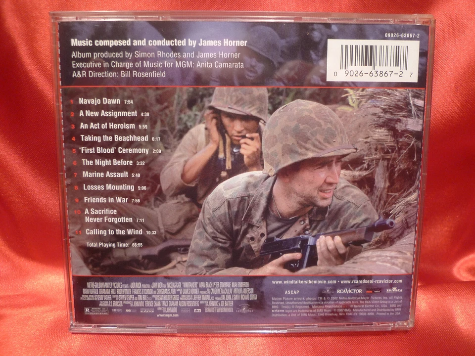 JAMES HORNER - "WINDTALKERS" rare 1st. EU pressed Nicolas Cage MINT OST CD - Bild 3 von 3