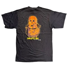 Vtg 1995 The 11th Hour Sequel To 7th Guest Video Game T-Shirt SOUPS ON - FADED