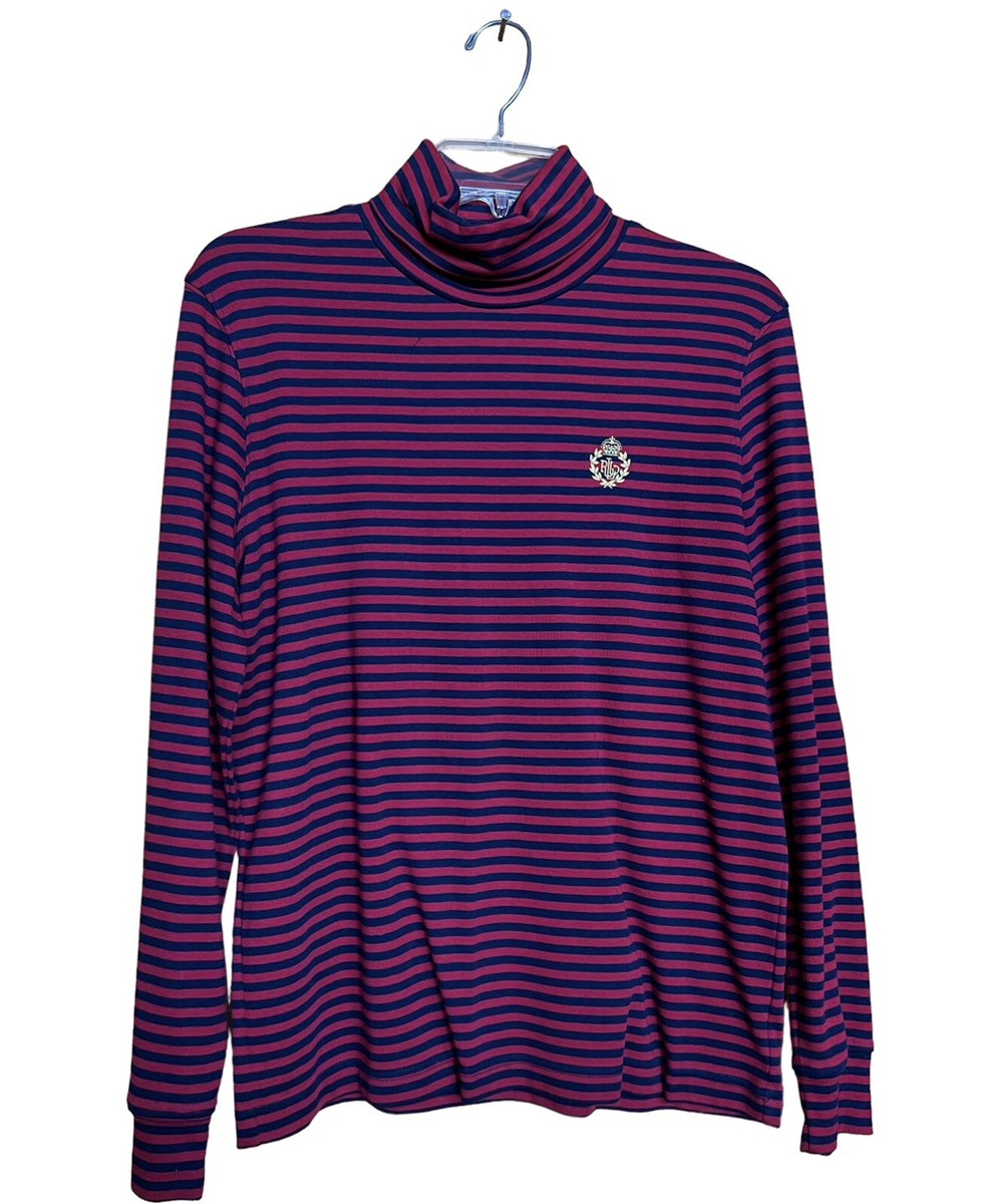 Vintage Ralph Lauren L/S Turtleneck T-shirt Ladies Size M Stripes!