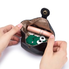 Genuine Leather Coin Pouch Change Holder Mini Pocket Wallet for Men Women