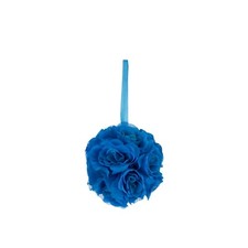 Mega Crafts - 6" Artificial Flower Pomander Kissing Ball - Turquoise, 1PC