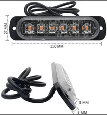 Emergency Strobe Lights Ultra Thin Universal Car 6 LED Light Bar Orange ...