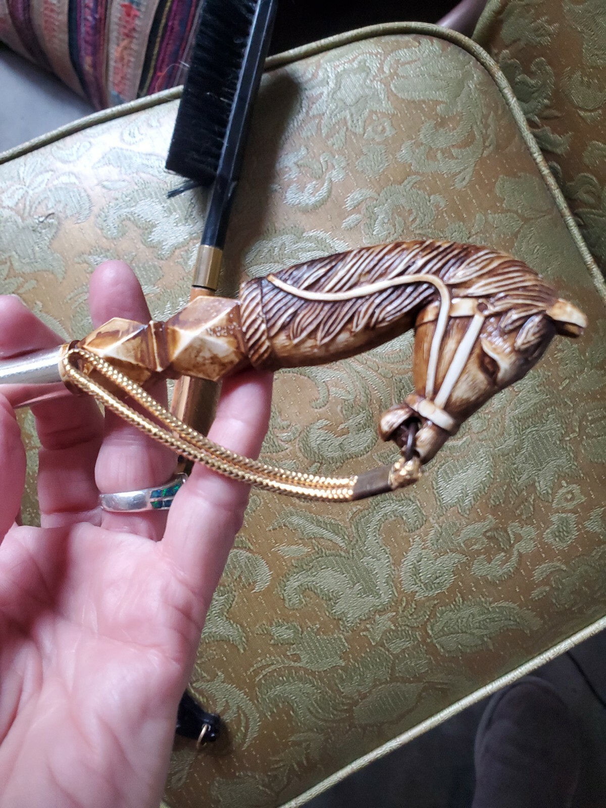 Vintage Black Horse Head Clothes Brush Bamboo & Shoe … Gem