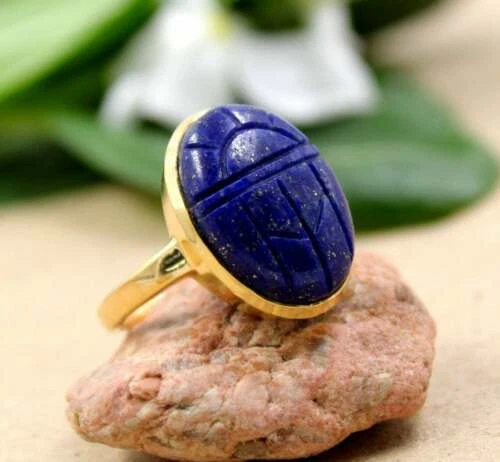 Anelli di lusso in argento sterling pietra principale lapislazzulo lapislazzulo