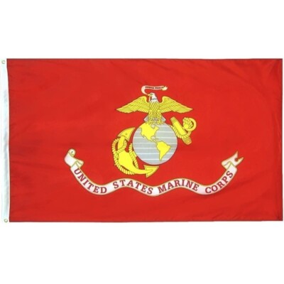 3'x5' U.S. Marine Corps Military Flag, Polyester & Cotton, Annin, Made in USA. 