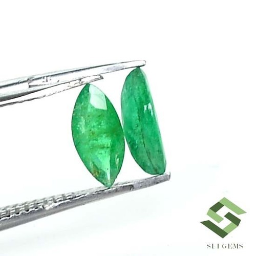 7x3.50MM Esmeralda Natural Corte Marquesa Par 0.62 Cts Suelto Certificado Gema - Picture 4 of 6