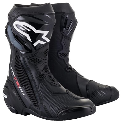 ALPINESTARS SUPERTECH R V2 MOTORCYCLE ROAD RACE BOOTS BLACK SIZES 40-48 MOTOGP