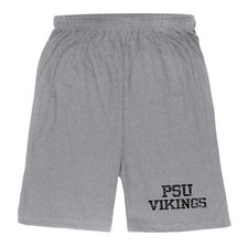 Portland State University Vikings PSU NCAA College Fleece Distressed Shorts