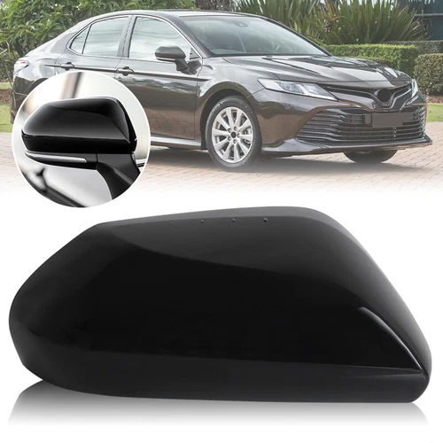 Passenger Right Side Mirror Cover Cap Black Glossy For 2018-2023 Toyota Camry