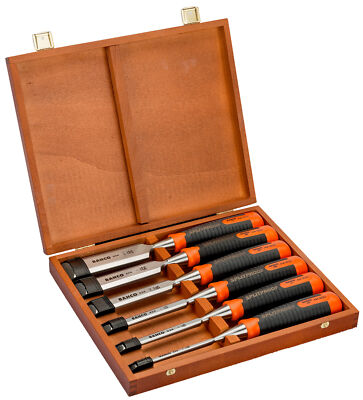 6pc BAHCO ERGO Woodworking Chisel Set With Splitproof Handles Bahco BAH434S6-EUR