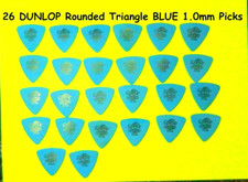 26 Dunlop Rounded Triangle 1.00mm TORTEX Picks "BLUE" 431 NOS Open-Package