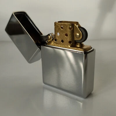 Zorro 912 Silver Chrome Brass Lighter - 150g Case & Heavy Duty Hinge