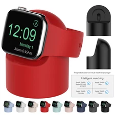 For Apple Watch Series 9 8 7 6 SE 5 4 Silicone Charging Dock Stand Holder Mount