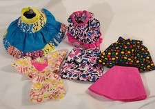 Lot of 7 Pieces Vintage Barbie Clothes-5 Skirts 2 Tops-Snap  Play,Hawaiian Fun