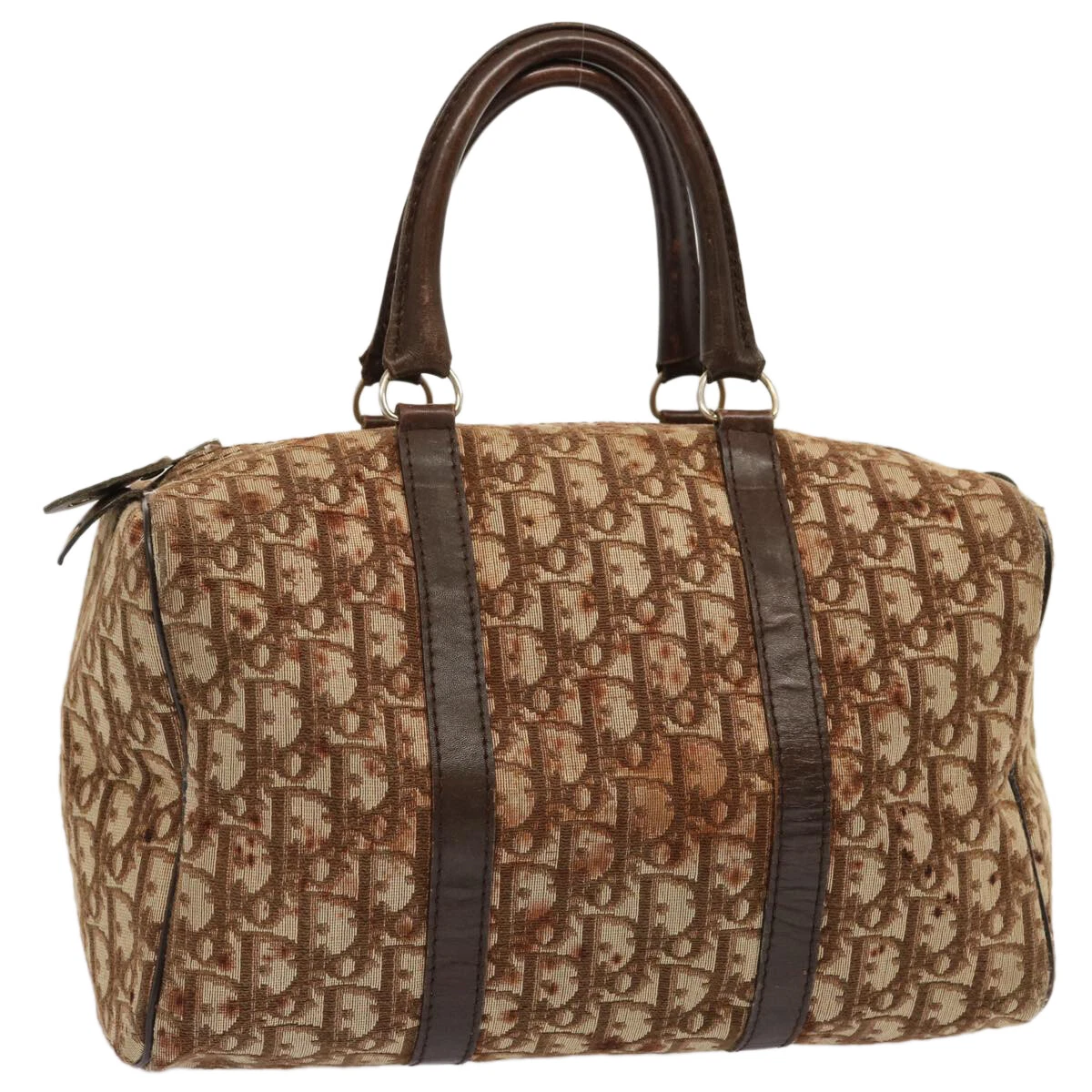 Sac Boston Christian Dior Trotter toile marron authentique 71020