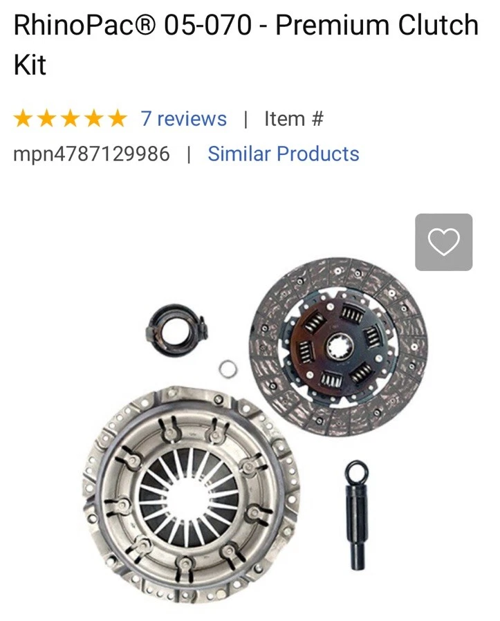 适用于道奇 Dakota 1993 - 1994 RhinoPac 05-070 高级离合器套件 — 第 2/2 张图片