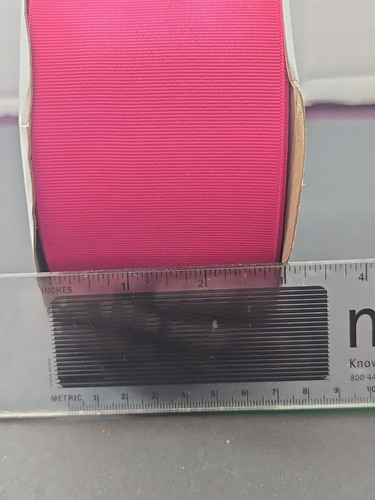 RASPBERRY ROSE POLYESTER RIBBON 3" WIDE x 50yd Grosgrain Ribbon Roll NEVER USED - Picture 4 of 9
