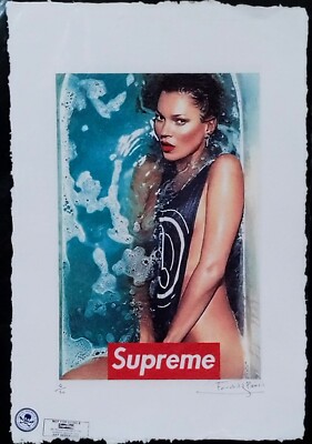 Kate Moss, Supreme, Limited Edition 22 in. x 15 in. Hand