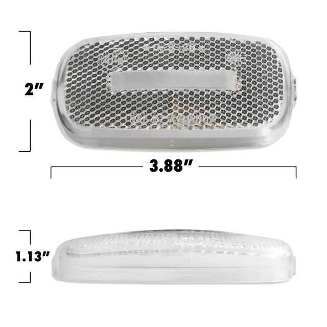 2 PACK Clear Reflector Clearance Lens Replacement for 4" x 2" Rv Marker