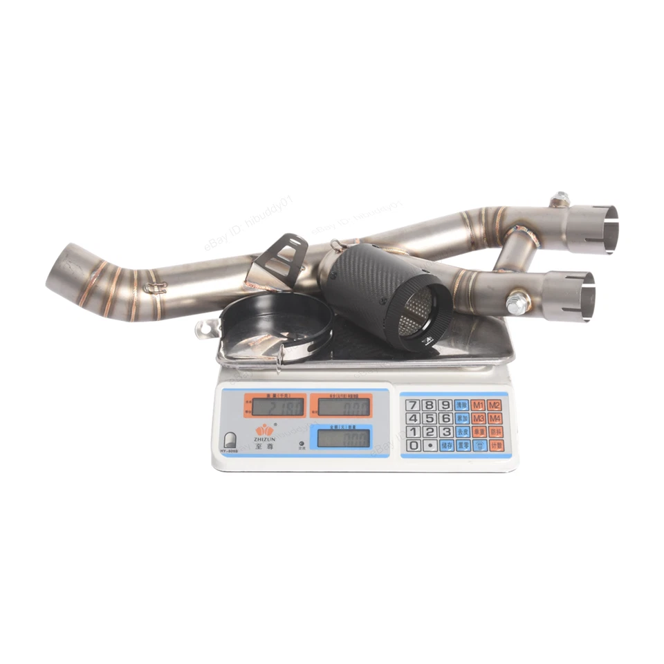 Para Yamaha YZF R1 R1M 2015-2025 Sistema de escape antideslizante Tubo de enlace Fibra de carbono Foto 2 de 4