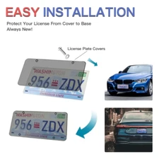 2 x Unbreakable Reflective License Plate Cover Universal Fitment Protector 2025